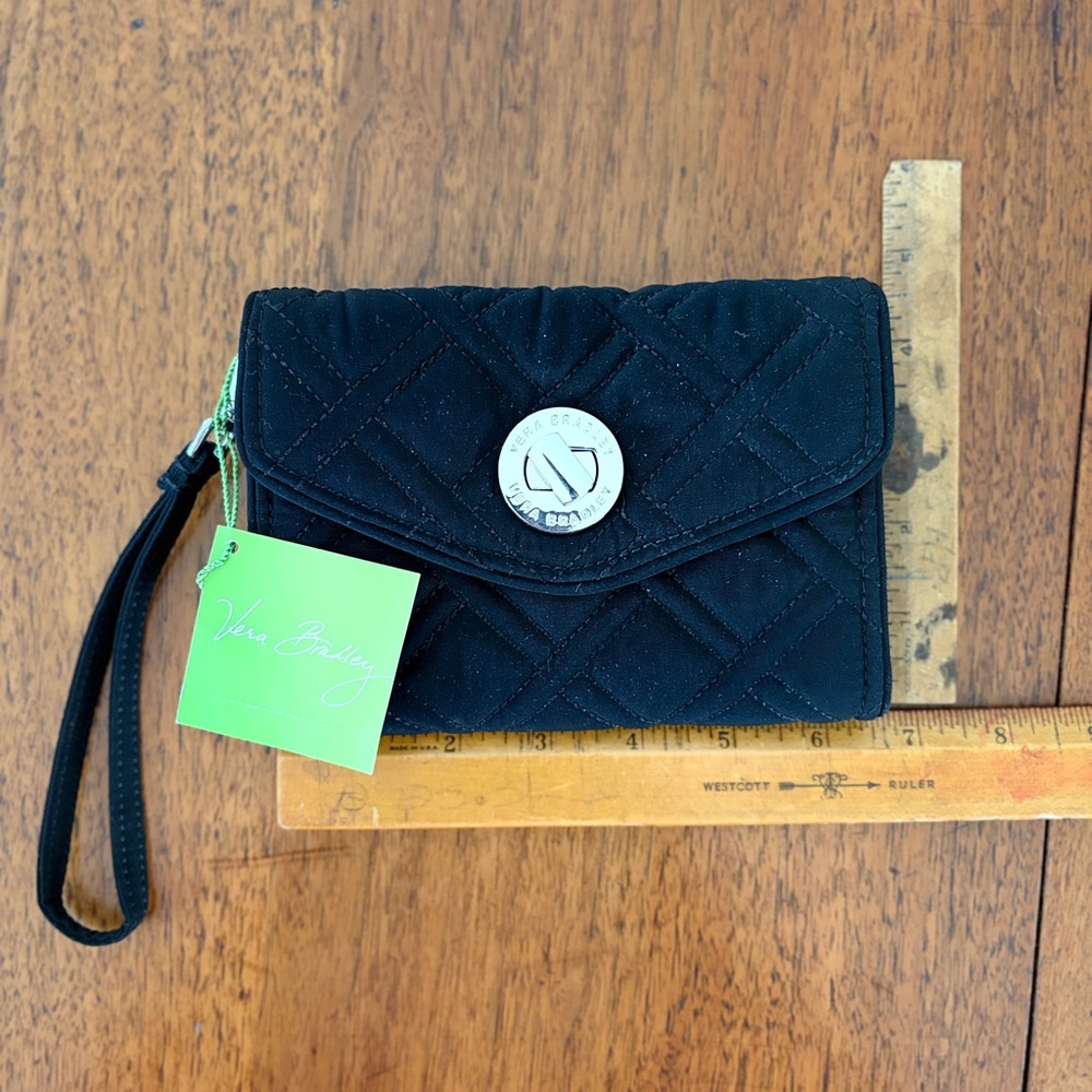 Vera Bradley Black Smartphone Quilted Wristlet